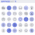 Inline Office Icons Collection Royalty Free Stock Photo