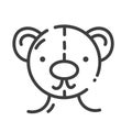 Trendy line style icon about sewing toys teddy bear head Royalty Free Stock Photo