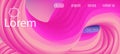 Trendy Liquid Shape Banner. Landing Page, Pink, Purple Background. Geometric Royalty Free Stock Photo