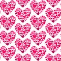 TRENDY LOVE HAND DRAW SEAMLESS VECTOR PATTERN. DIVERSE SYMBOL HEART GRUNGE ART TEXTURE. VALENTINES DAY BACKGROUND Royalty Free Stock Photo