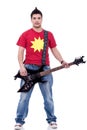 Trendy man with electric guitar Royalty Free Stock Photo