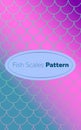 Trendy marmaid scales pattern with gradient backgound