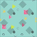 Trendy memphis cards. Abstract seamless pattern. Retro style texture, pattern and geometric elements. Modern abstract Royalty Free Stock Photo