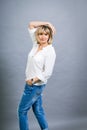 Trendy middle-aged woman with a charming smile Royalty Free Stock Photo