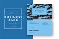 Trendy minimal abstract business card template in blue color. Mo Royalty Free Stock Photo