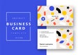 Trendy minimal abstract business card template with bright layout. Modern corporate stationery id layout with geometric pattern.