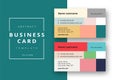 Trendy minimal abstract business card template with bright rectangles. Modern corporate stationery id layout with geometric