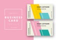 Trendy minimal abstract business card template with colored stripes. Modern corporate stationery id layout with geometric pattern