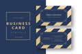 Trendy minimal abstract business card template in golden color.