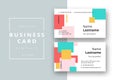 Trendy minimal abstract business card template. Modern corporate stationery id layout with geometric pattern. Vector fashion