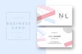 Trendy minimal abstract business card template. Modern corporate stationery id layout with geometric pattern. Vector fashion