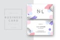 Trendy minimal abstract business card template. Modern corporate stationery id layout with geometric pattern. Vector fashion