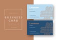 Trendy minimal abstract business card template. Modern corporate stationery id layout with geometric pattern. Vector fashion