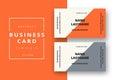 Trendy minimal abstract business card template in orange color.