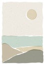 Trendy minimalist aesthetic landscape wall art design