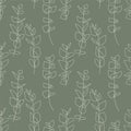 Trendy minimalist seamless botanical pattern with line art composition