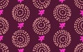 Trendy minimalistic vector pattern with hand drawn dots, flowers and circles. Royalty Free Stock Photo