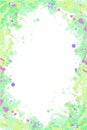 Neo mint green vector splattered frame