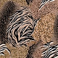 Trendy Mixed animal skin,tiger,zebra,leopard,snake, background.