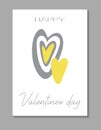 Trendy and modern Happy Valentines Day greeting card. Trendy colors. Beautiful design