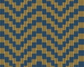 Trendy modern square striped pattern, illustration. Seamless pattern with square elements yellow blue. Illusion pattern.