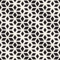 Trendy Monochrome Line Lattice. Vector Seamless Black and White Pattern. Royalty Free Stock Photo
