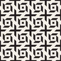 Trendy monochrome twill weave Lattice. Abstract Geometric Background Design. Vector Seamless Pattern. Royalty Free Stock Photo