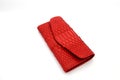 Trendy natural red snake python skin woman wallet. Royalty Free Stock Photo