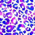 Trendy Neon Leopard seamless pattern. Vector purple rainbow wild animal cheetah skin, gradient leo texture with neon Royalty Free Stock Photo