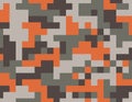 Trendy orange camouflage pixel pattern Royalty Free Stock Photo