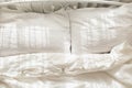 Trendy organic natural linen bedclothes. Cozy home interior.