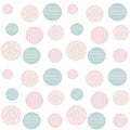Cute trendy pastel abstract hand drawn seamless vector pattern background illustration with circles modern design for paper, cover Royalty Free Stock Photo