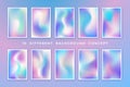 Trendy Pastel Holographic Background collection. Modern holographic background with different concept