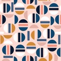 Trendy Pastel modern half of circle and geometric seamless pattern vector design for fashion,fabric,wallpaper, and all prints