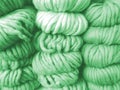 Trendy pastel neo mint wools ball. Wool texture. Yarn for knitting. Skeins of yarn. Natural material for knitting, crocheting, Royalty Free Stock Photo