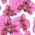 Trendy pink floral seamless patten with abstract flowers.