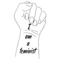 Trendy poster with i am a feminist for print design. Typography poster. Social movement quote. Motivational poster