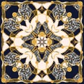 Trendy print with golden chains, belts and leopard. Seamless pattern with vintage elements.