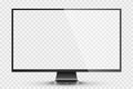 Trendy realistic thin frame monitor mock up with blank white screen isolated. PNG. Vector illustration