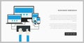 Trendy responsive webdesign technology page design template Royalty Free Stock Photo
