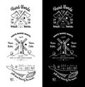 Trendy Retro Vintage Insignias - Badges vector set with the mill.