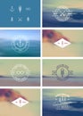 Trendy Retro Vintage Insignias Set Royalty Free Stock Photo