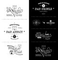 Trendy Retro Vintage Insignias - tattoo Badges - dot work Royalty Free Stock Photo