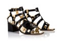 trendy sandals with cut-out design and metallic accents