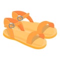 Trendy sandals icon, cartoon style