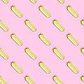 Trendy seamless capsules pattern Ã¢â¬â omega 3, medicine pills or tablets on pink background