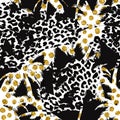 Trendy seamless exotic pattern with palm, animal prints and golden tinsel. Modern abstract design for paper, wallpaper, cover, fab Royalty Free Stock Photo