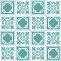 Trendy seamless pattern for ceramic tiles in spanish portuguese tyle, vector illustration eps
