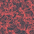 Trendy Seamless Pattern Tangled Lines Stippled Texture Vector Red Blue Abstract Background