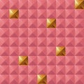 Trendy Seamless Rivet Pattern, Pink & Gold Royalty Free Stock Photo